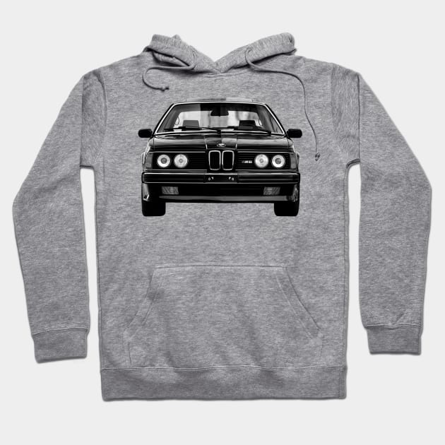 BMW M6 (1987–1989)  Cars Form Black Design Hoodie by WildenRoseDesign1